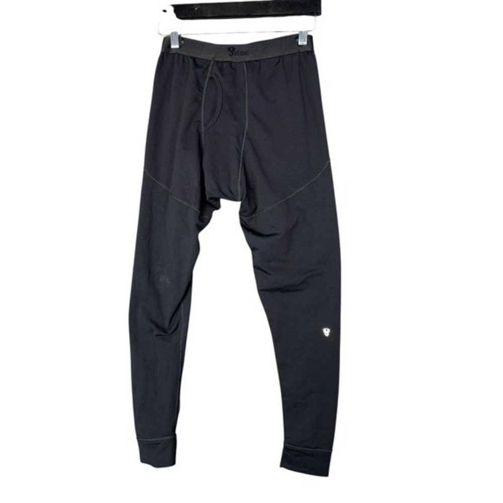 Stoic Mens Baselayer Bottoms Black Athletic‎ Leggings Size Small Wool Blend Hike